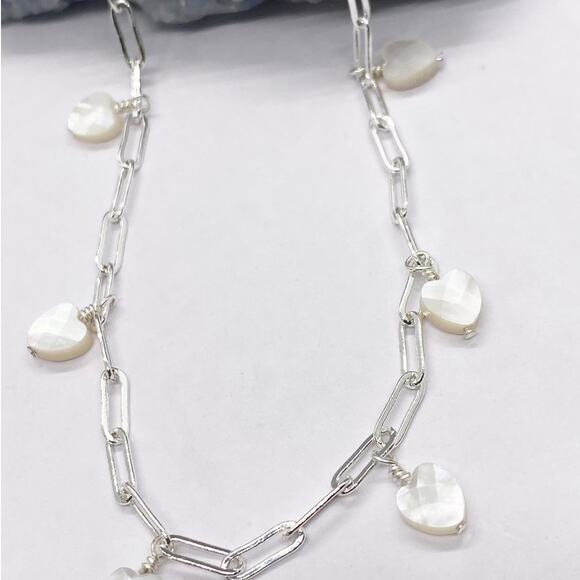 NEW FP x Luna Norte Heart Shaped Mother Of Pearl Anklet - Picture 10 of 14